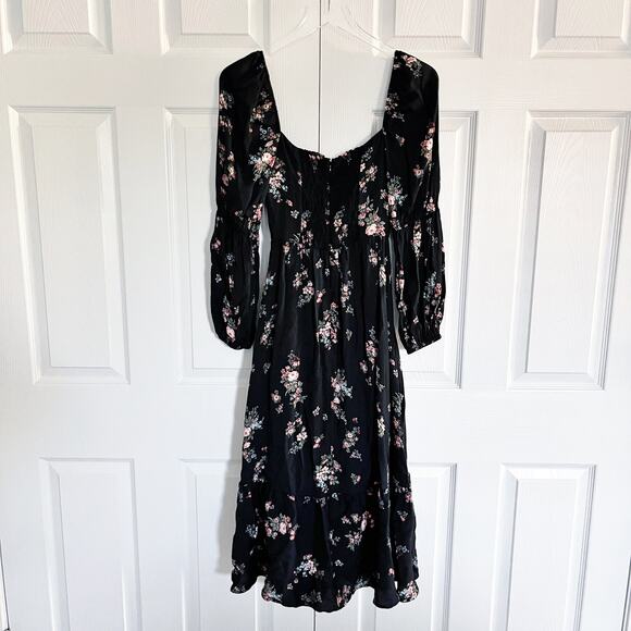 Reformation Mica Dress in Evita Black Floral - Picture 8 of 9